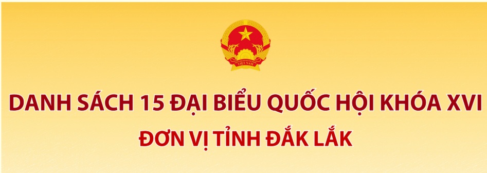 (Infographic) Danh sách 15 đại biểu Quốc hội khóa XVI đơn vị tỉnh Đắk Lắk